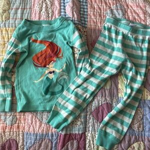 Hanna Andersson Ariel Kids Pajama Set - Aqua and White